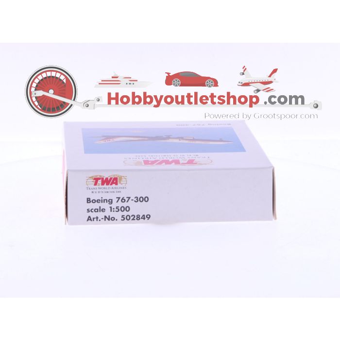 Schaal 1:500 Herpa 502849 TWA - Trans World Airlines Boeing 767-300 Reg.Nr. GR #7045