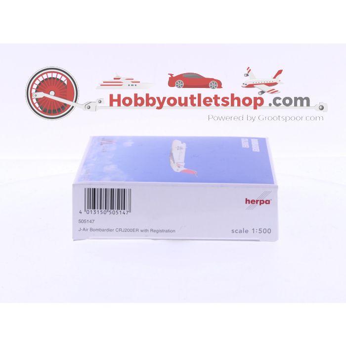 Schaal 1:500 Herpa 505147 J-Air (JAL - Japan Airlines) Bombardier CRJ200ER Reg.Nr. JA205J #7060 - sku: 20241121105548 - Gebruikt - Nieuwstaat - Afbeelding 4