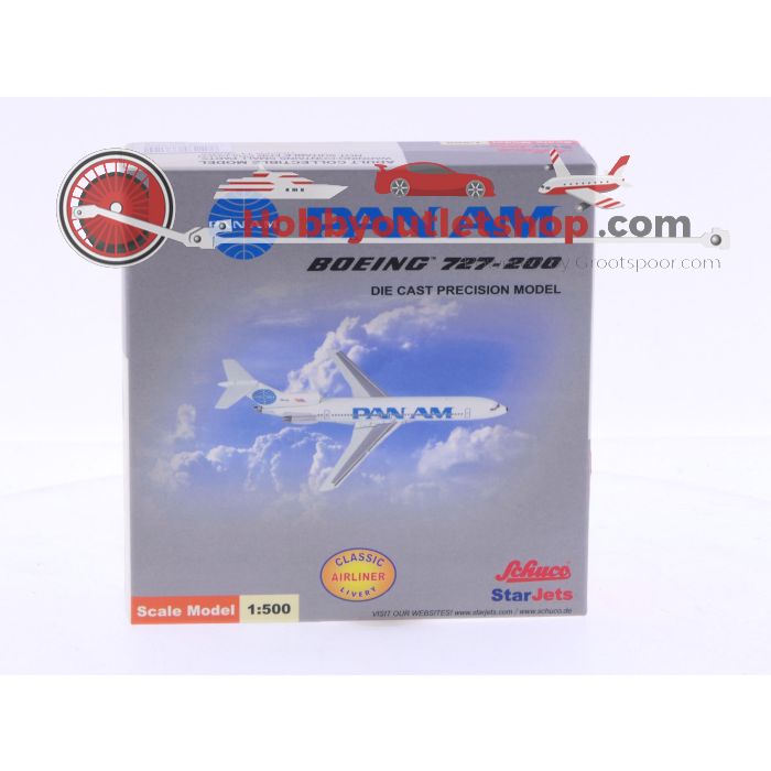 Schaal 1:500 Schuco/Star Jets 355 7610 Pan Am Boeing 727-200 Reg.Nr. N4734 #7085