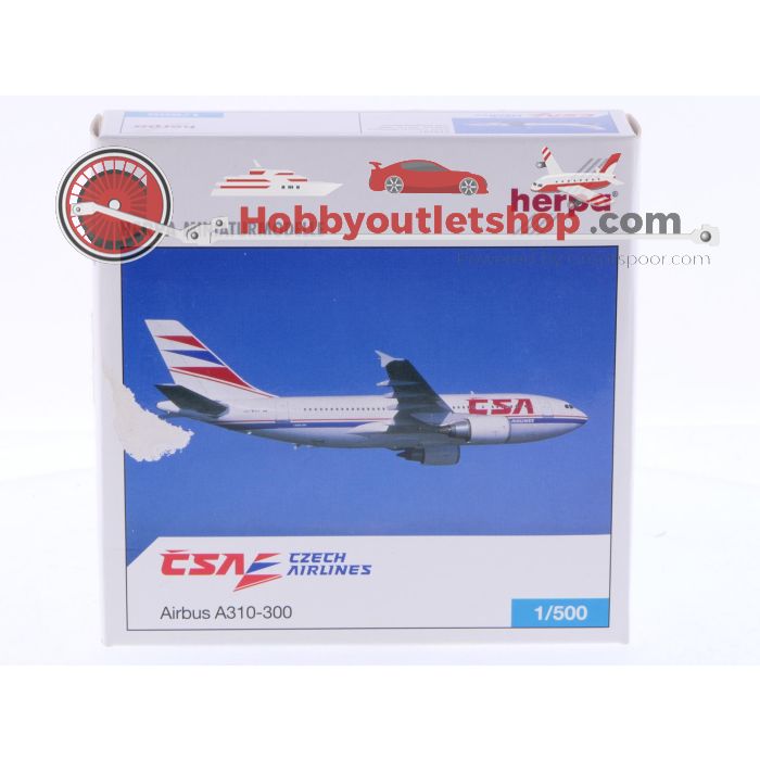 Schaal 1:500 Herpa 514781 CSA Czech Airlines Airbus A310-300 Reg.Nr. OK-WAA #7102