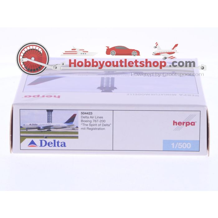 Schaal 1:500 Herpa 504423 Delta Air Lines Boeing 767-200 