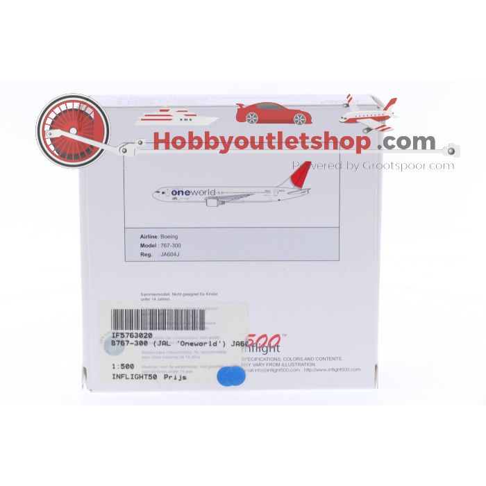 Schaal 1:500 Inflight 500 IF5763020 JAL Boeing 767-300 