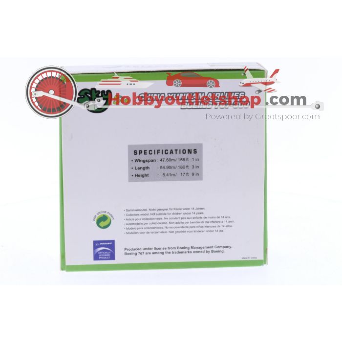 Schaal 1:500 Sky 500 0556CY China Yunnan Airlines Boeing 767-300 Reg. B-2568 #7125