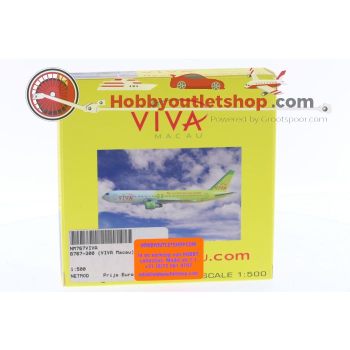 Schaal 1:500 NetModels NM767VIVA VIVA Macau Boeing 767-300 Reg. GR #7127