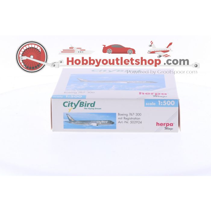 Schaal 1:500 Herpa 502924 CityBird Boeing 767-300 Reg. OO-CTQ #7131