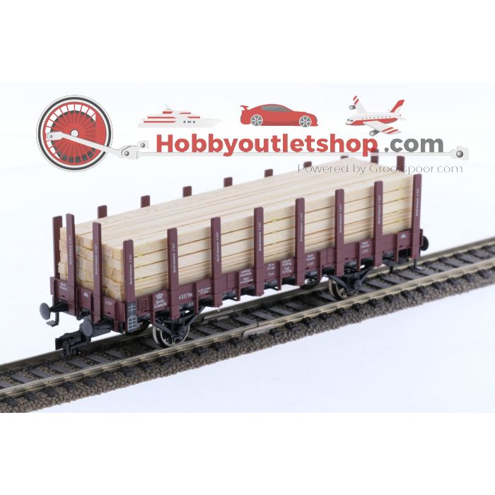 Schaal H0 Fleischmann 520953 driedelige set van Pruisische rongenwagens, type R 02 van de K.P.E.V., M.F.F.E. en GOE #6701