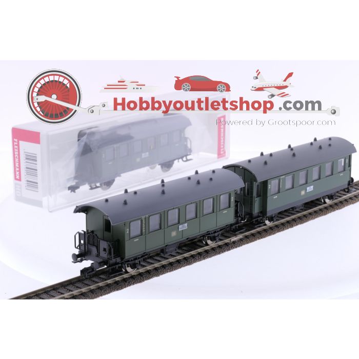 Schaal H0 Fleischmann 2 x 5002 01K en 5003 01K rijtuigenset 3-delig van de DB #6703