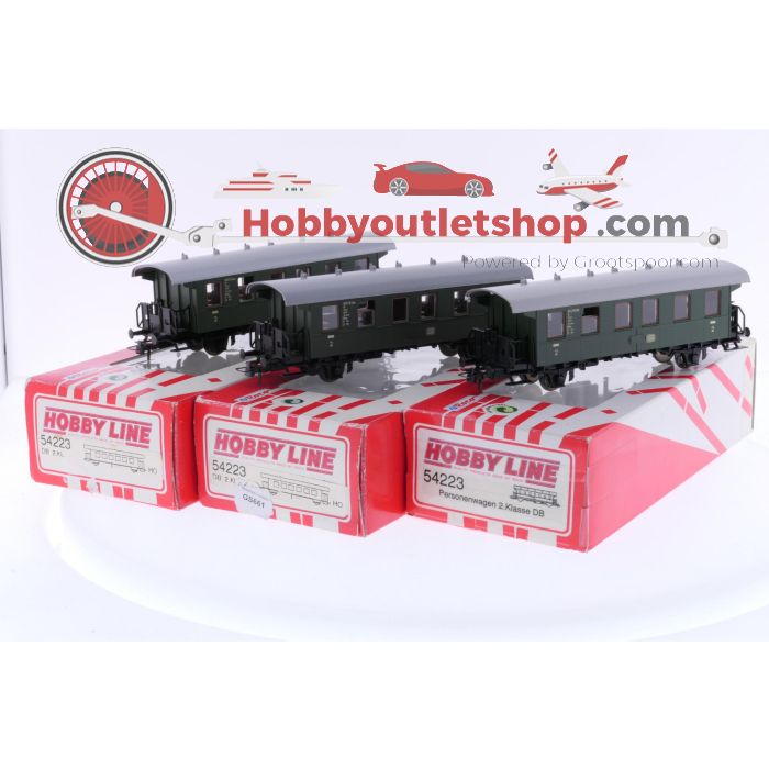 Schaal H0 Hobby line (Roco) 54223 rijtuigenset 3-delig van de DB #6706