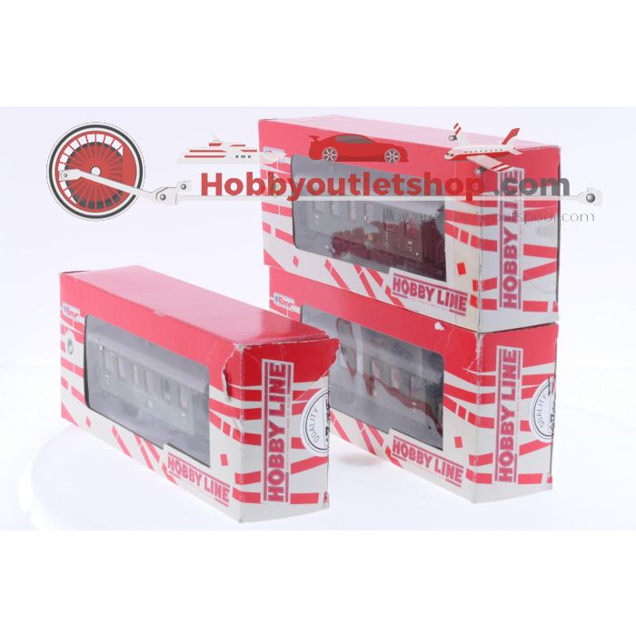 Schaal H0 Hobby line (Roco) 54223 rijtuigenset 3-delig van de DB #6706
