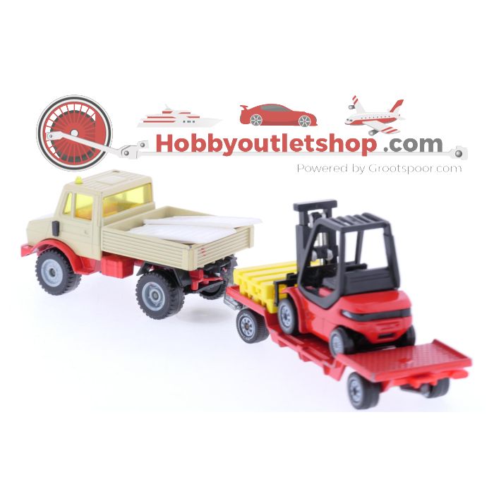 Schaal 1:55 Siku 2522 Unimog U 1500 met heftruck #6714 - sku: 20250116095540 - Gebruikt - Zeer goede staat - Afbeelding 2