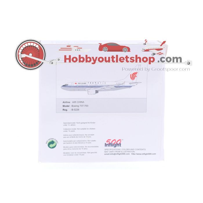 Schaal 1:500 Inflight 500 IF5737001 Air China Boeing 737-700 Reg. B-5226 #7166