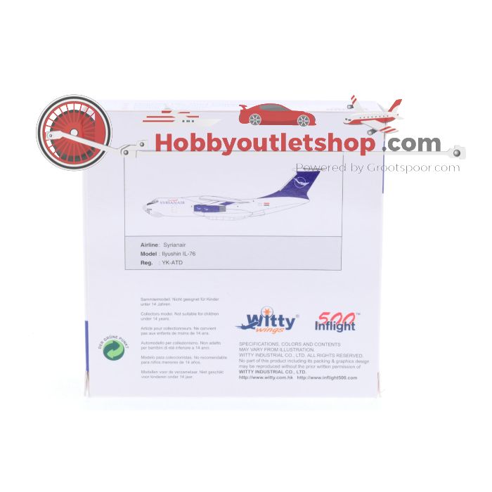 Schaal 1:500 Inflight 500 355 4042 Syrianair Ilyushin IL-76 Reg. YK-ATD #7209 - sku: 20250122034029 - Gebruikt - Nieuwstaat - Afbeelding 3