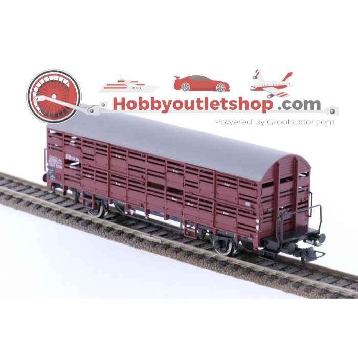 Schaal H0 Roco 47525 en 66875 set van 2 veewagens Type Vlmmhs 63 van de DB #6737
