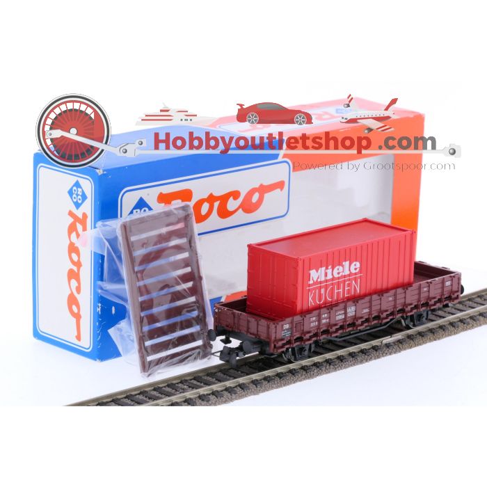 Schaal H0 Roco 46031 rongenwagen met Miele container van de DB #6738