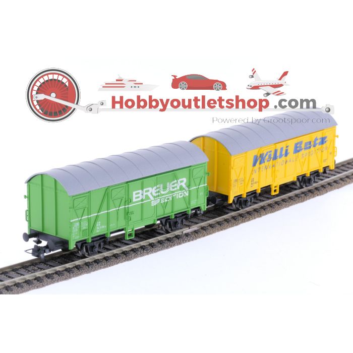 Schaal H0 Roco 46014 set van 2 gesloten goederenwagen van de DB #6745