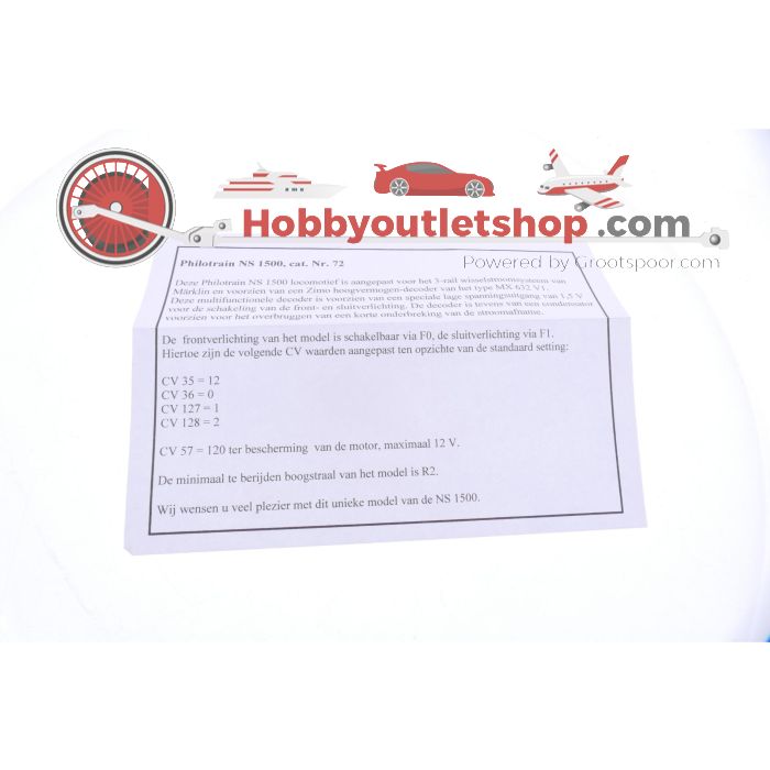 Schaal H0 Philotrain nr.72 elektrische locomotief 1500 BR EM-2 van de NS. Digitaal #P259 - sku: 20250128084202 - Gebruikt - Nieuwstaat - Afbeelding 8