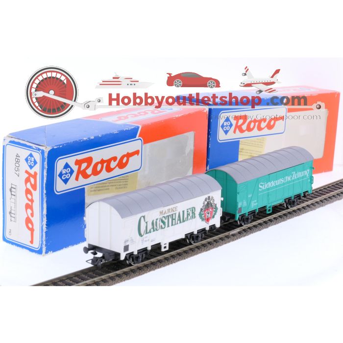 Schaal H0 Roco 48057 en 48096 set van 2 goederen wagens van de DB #6761
