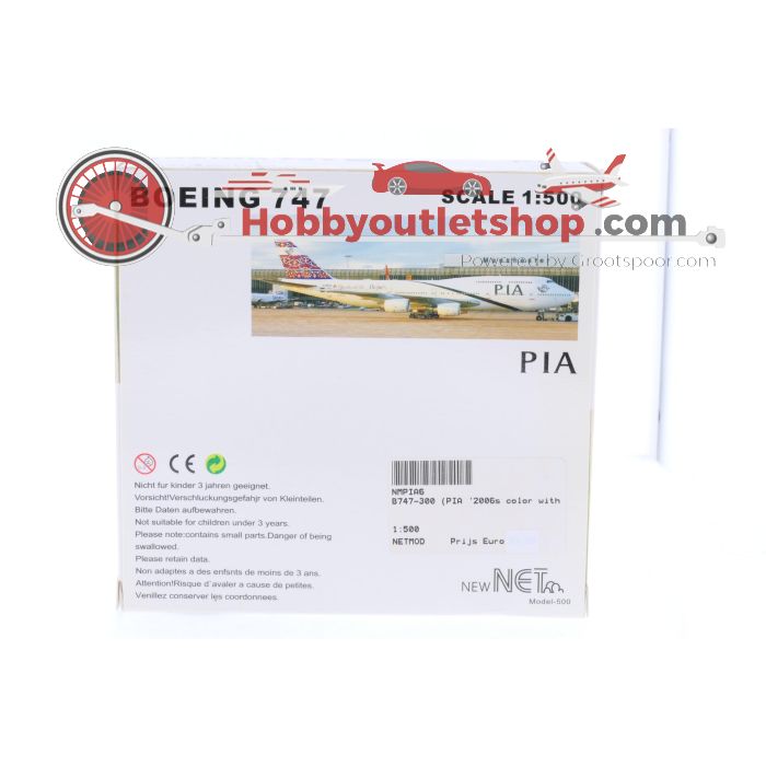 Schaal 1:500 NetModels NMPIA6 PIA Boeing 747-300 