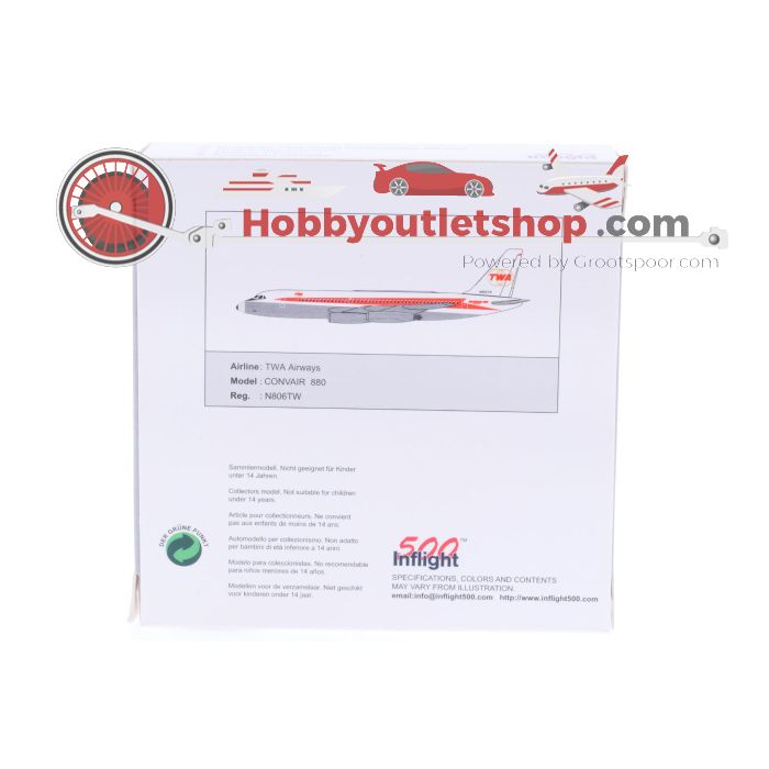 Schaal 1:500 Inflight 500 IF5880002 TWA - Trans World Airlines Convair 880 Reg. N806TW #7225