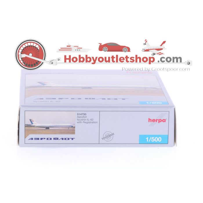 Schaal 1:500 Herpa 514750 Aeroflot Ilyushin IL-62 Reg. CCCP-86671 #7226 - sku: 20250204015820 - Gebruikt - Nieuwstaat - Afbeelding 2