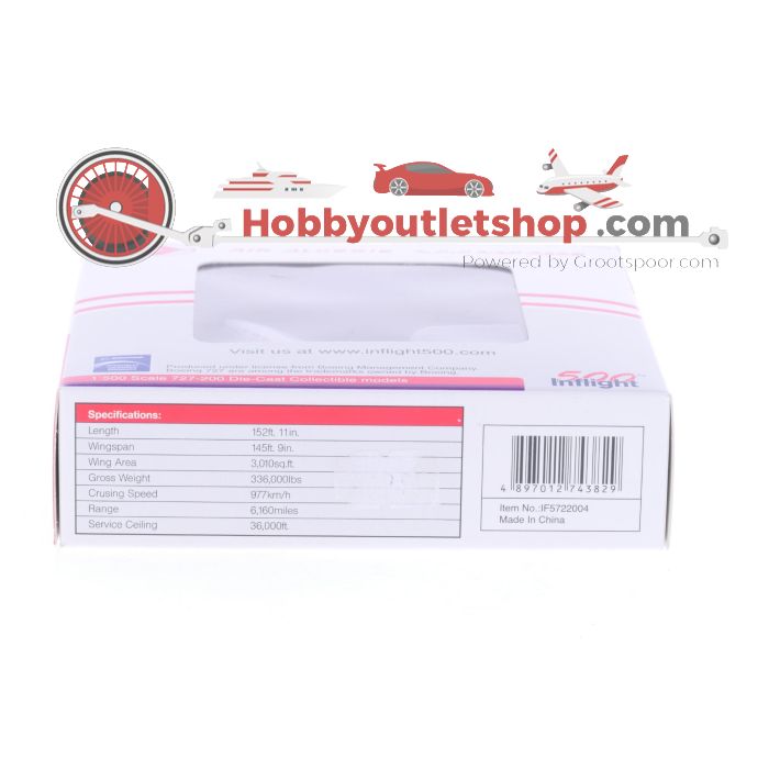 Schaal 1:500 Inflight 500 IF5722004 Air Algerie Boeing 727-200 Reg. 7T-VEH #7230