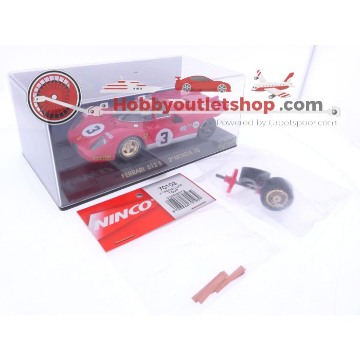 Schaal 1:32 Fly Classic C1 Ferrari 512 S 2° Monza 70 No. 3 slotcar #6796