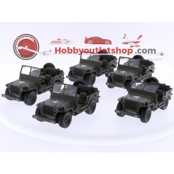 Schaal 1:32 DaimlerChrysler Corporation SS-61053A set van 5 Jeep Willys 1941 #7312
