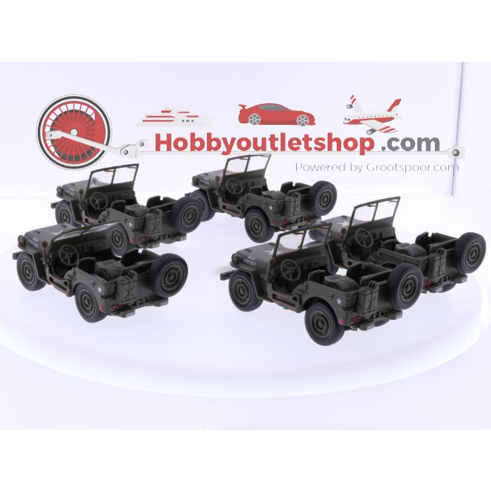Schaal 1:32 DaimlerChrysler Corporation SS-61053A set van 5 Jeep Willys 1941 #7312