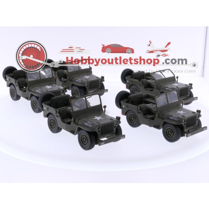 Schaal 1:32 DaimlerChrysler Corporation SS-61053A set van 5 Jeep Willys 1941 #7312