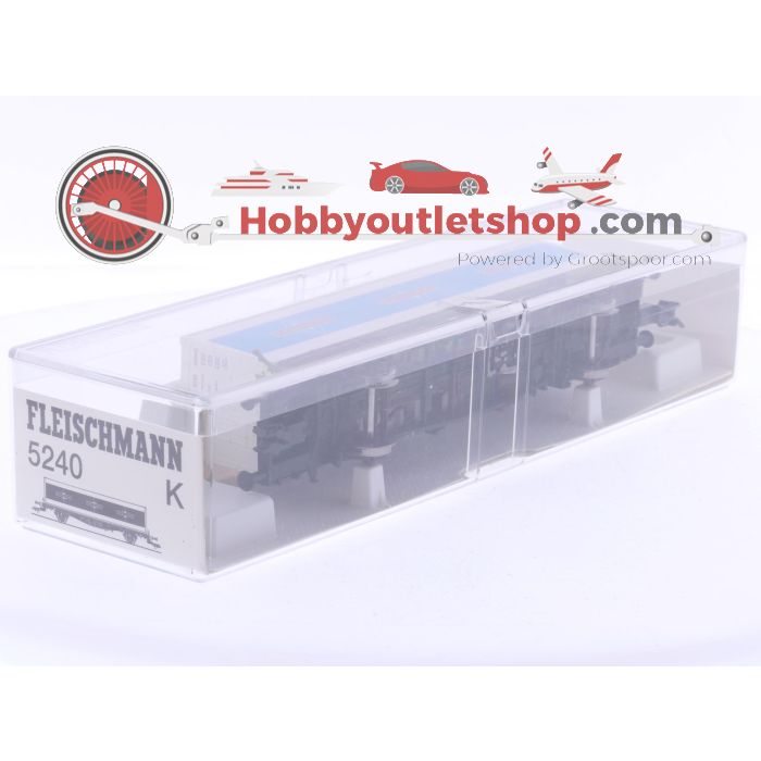 Schaal H0 Fleischmann 5240 K en 92 5232 K set van 2 containerwagens 