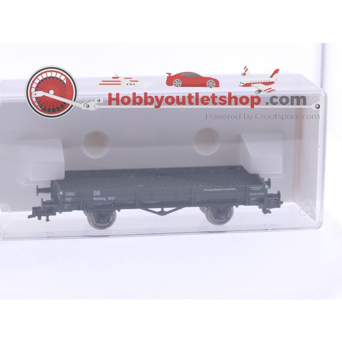 Schaal H0 Fleischmann 82 5910 K set van 2 goederen wagen klapdekselwagen type K 15 en plattewagen type X 05 van de DB #6900