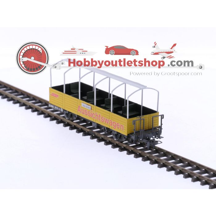Schaal H0m Bemo 20001 observatiewagen B 2091 van de RhB. OPTISCHE SCHADE / OPTICAL DAMAGE #P272