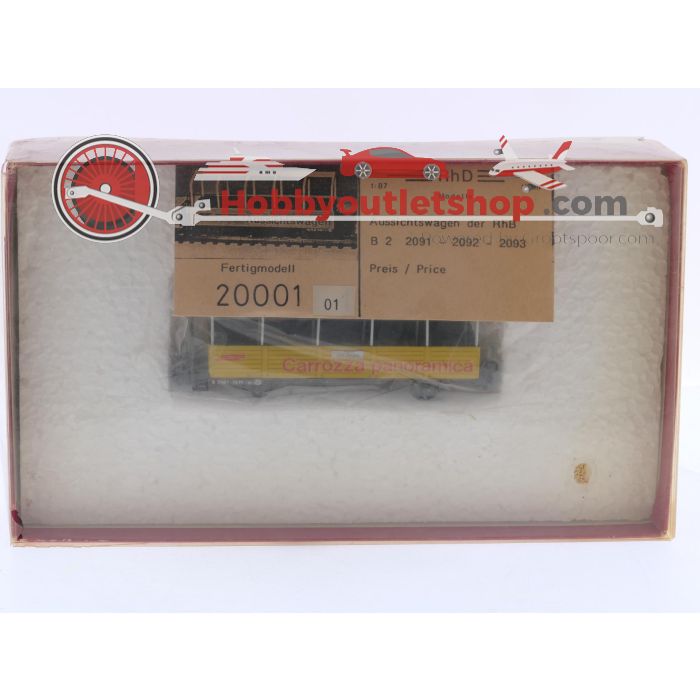 Schaal H0m Bemo 20001 observatiewagen B 2091 van de RhB. OPTISCHE SCHADE / OPTICAL DAMAGE #P272