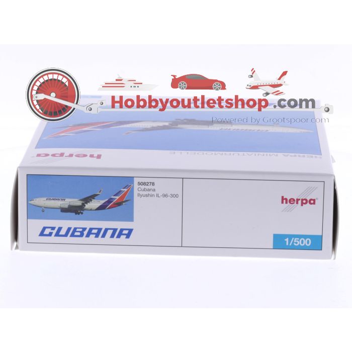 Schaal 1:500 Herpa 508278 Cubana Ilyushin IL-96-300 Reg. CU-T1251 #7319 - sku: 20250325043309 - Gebruikt - Zo goed als nieuw - Afbeelding 3