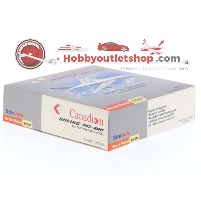 Schaal 1:500 StarJets SJCDN003 Canadian Airlines Boeing 747-400 Reg. C-FCRA #7338