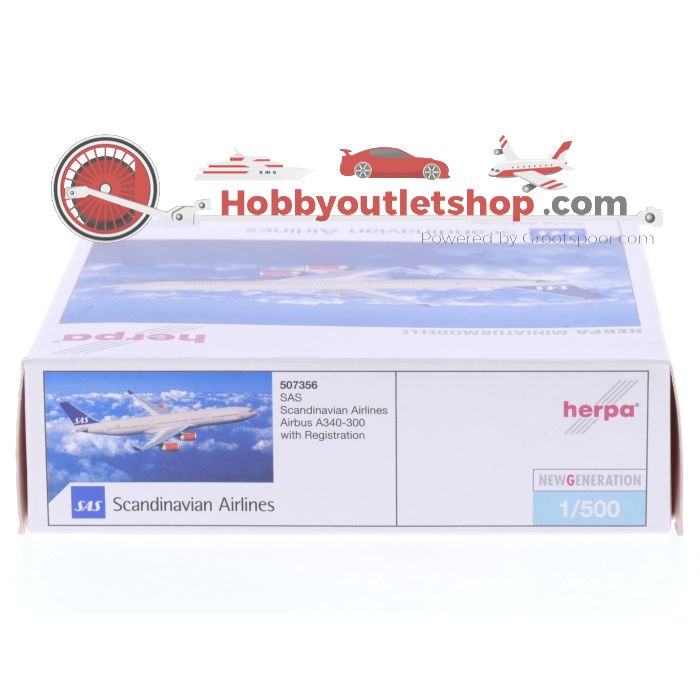 Schaal 1:500 Herpa 507356 SAS - Scandinavian Airlines Airbus A340-300 Reg. SE-REA #7345