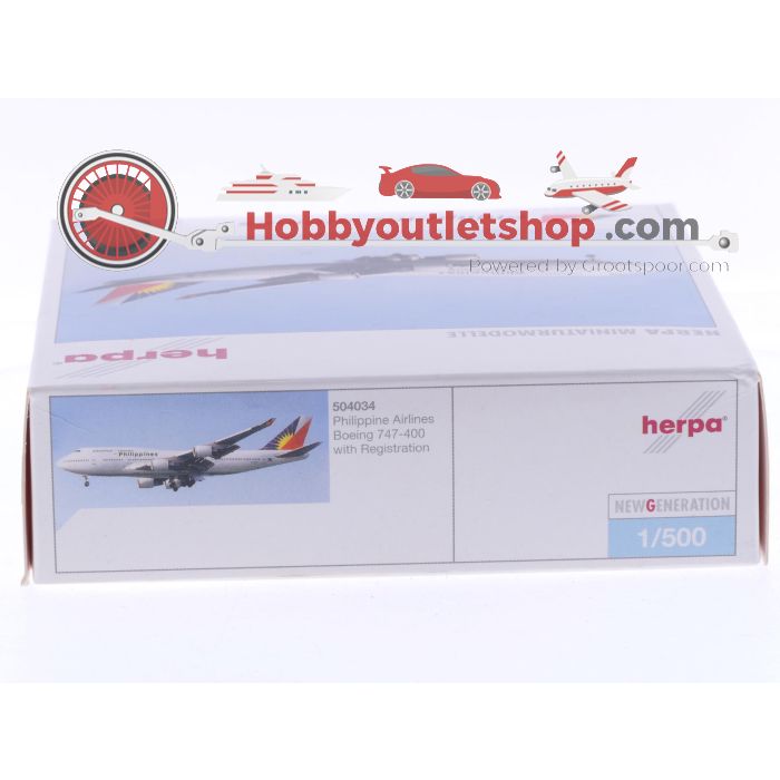 Schaal 1:500 Herpa 504034 Philippine Airlines Boeing 747-400 Reg. N751PR #7346 - sku: 20250328035914 - Gebruikt - Zo goed als nieuw - Afbeelding 3