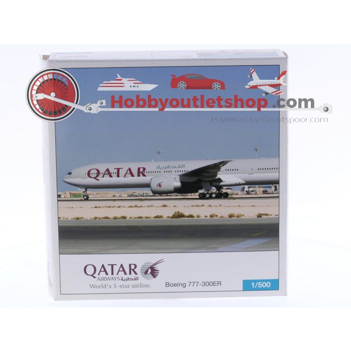 Schaal 1:500 Herpa 506885 Qatar Airways Boeing 777-300ER Reg. A7-BAB #7354