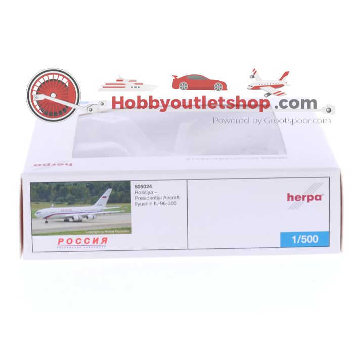 Schaal 1:500 Herpa 505024 Rossiya - Presidential Aircraft Ilyushin IL-96-300 Reg. RA-96018 #7359 - sku: 20250401100709 - Gebruikt - Zo goed als nieuw - Afbeelding 3