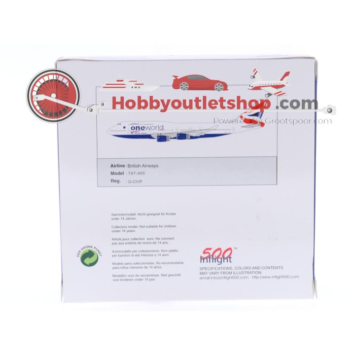 Schaal 1:500 Inflight 500 IF5744013 British Airways Boeing 747-400 