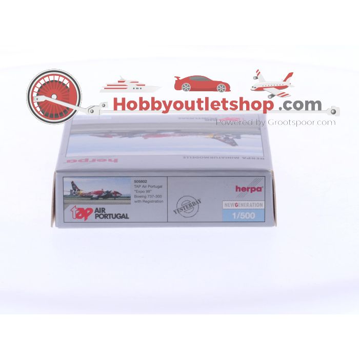 Schaal 1:500 Herpa 505802 TAP - Air Portugal "Expo '98" Boeing 737-300 Reg. CS-TIB #7439 - sku: 20250410120704 - Gebruikt - Zo goed als nieuw - Afbeelding 3