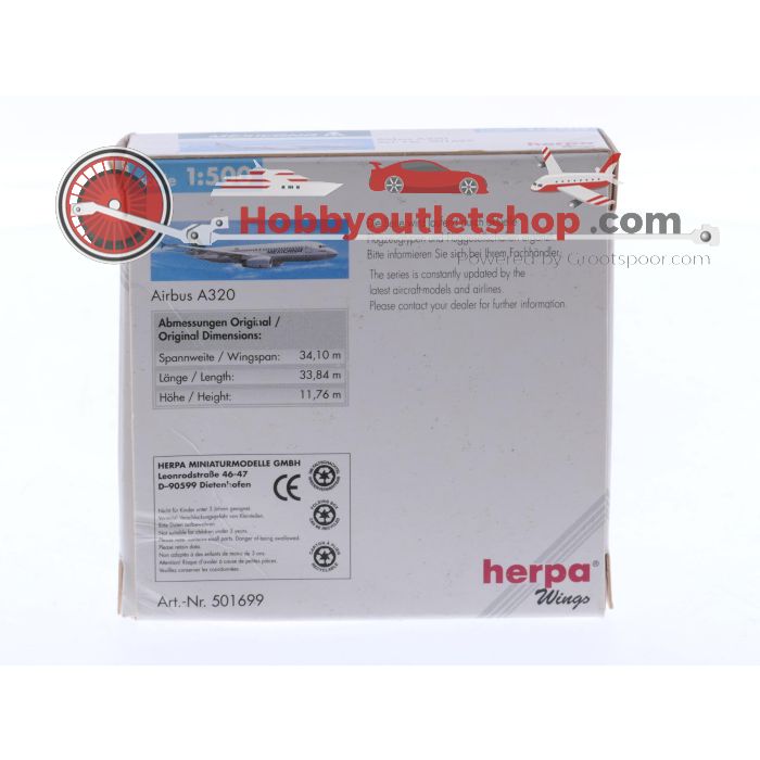 Schaal 1:500 Herpa 501699 Mexicana Airbus A320 Reg. F-OHMA #7465 - sku: 20250411032350 - Gebruikt - Zo goed als nieuw - Afbeelding 2