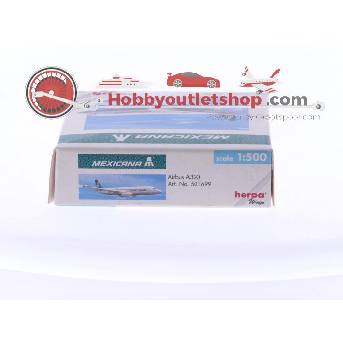 Schaal 1:500 Herpa 501699 Mexicana Airbus A320 Reg. F-OHMA #7465 - sku: 20250411032350 - Gebruikt - Zo goed als nieuw - Afbeelding 3