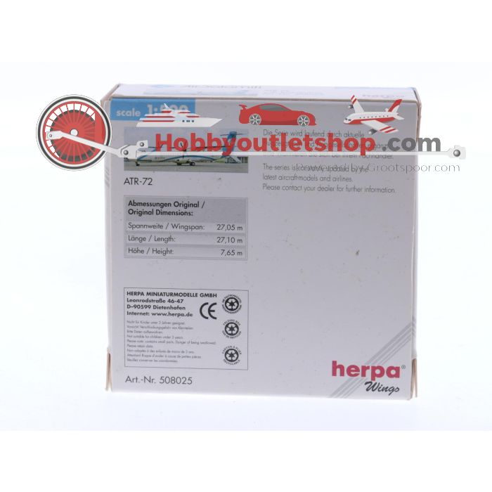 Schaal 1:500 Herpa 508025 Air Dolomiti ATR-72 Reg. I-ADLM #7476 - sku: 20250415101957 - Gebruikt - Zo goed als nieuw - Afbeelding 2