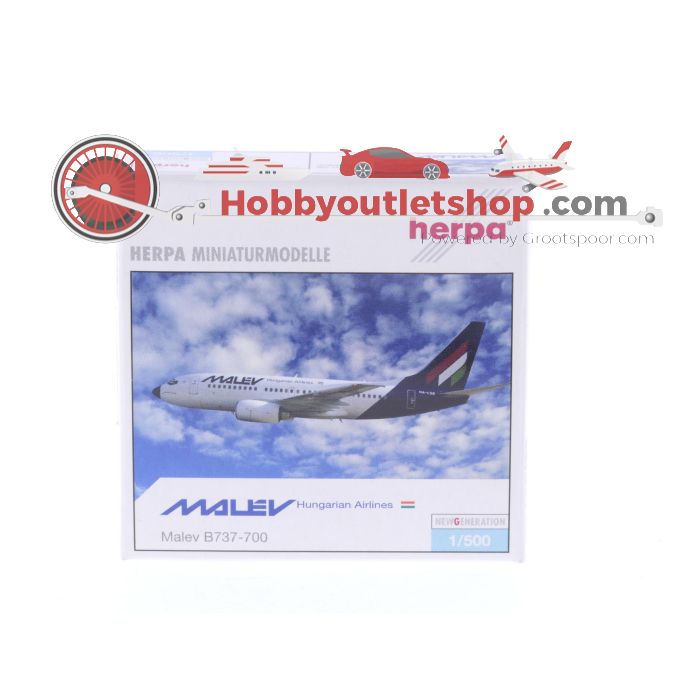 Schaal 1:500 Herpa 505505 Malev Hungarian Airlines Boeing 737-700 Reg. HA-LOA #7530