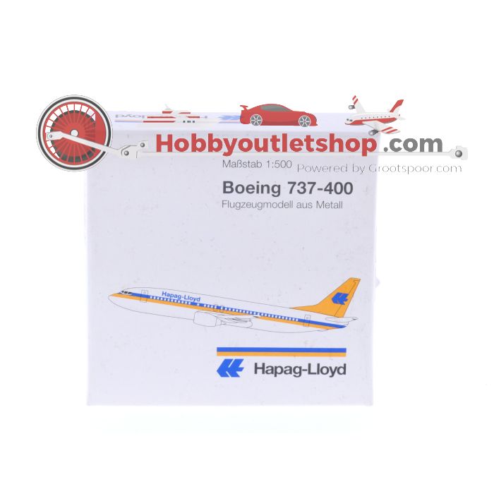 Schaal 1:500 Herpa 501279 Hapag-Lloyd Boeing 737-400 Reg. D-AHLL #7533