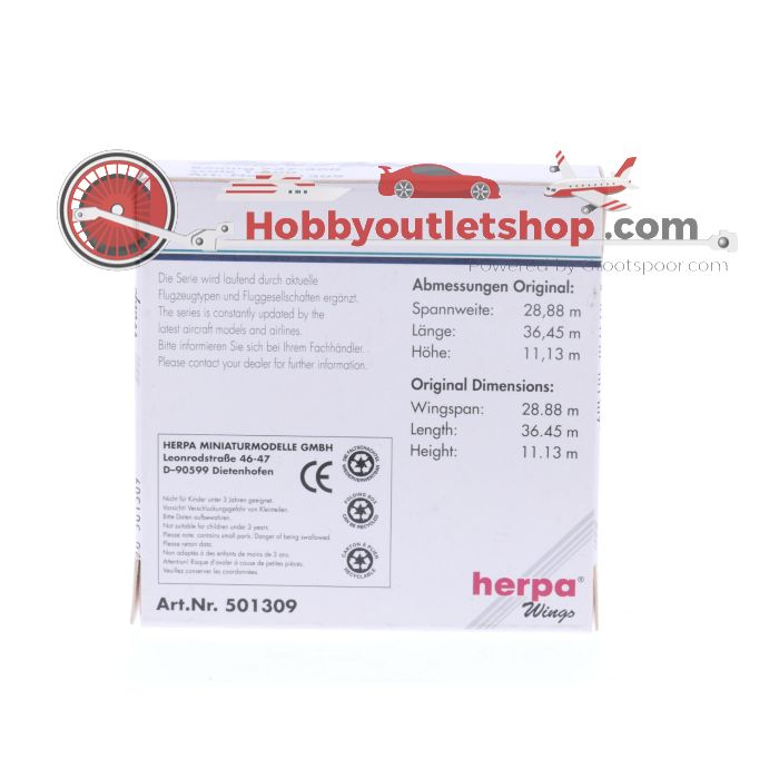 Schaal 1:500 Herpa 501309 Alaska Airlines Boeing 737-400 Reg. N754AS #7548 - sku: 20250422022926 - Gebruikt - Zo goed als nieuw - Afbeelding 2