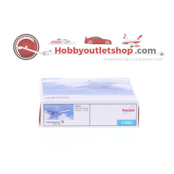 Schaal 1:500 Herpa 504324 Midwest Airlines Boeing 717-200 Reg. N802ME #7555