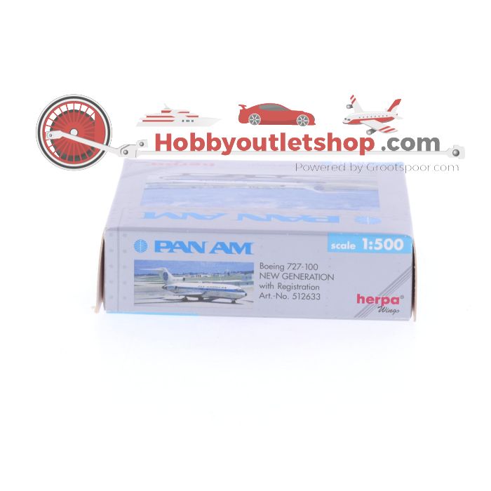 Schaal 1:500 Herpa 512633 Pan Am Boeing 727-100 Reg. N357PA #7564