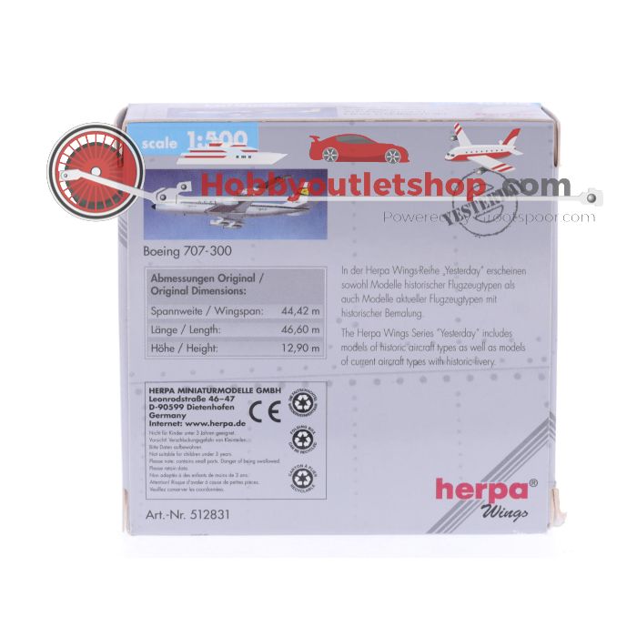 Schaal 1:500 Herpa 512831 Lufthansa Boeing 707-300 Reg. D-ABOS #7566